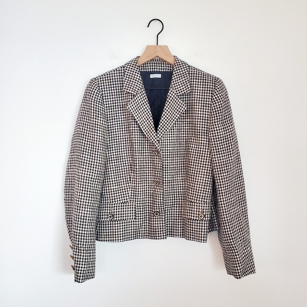 Brioni Wool Houndstooth Jacket Silk Lined